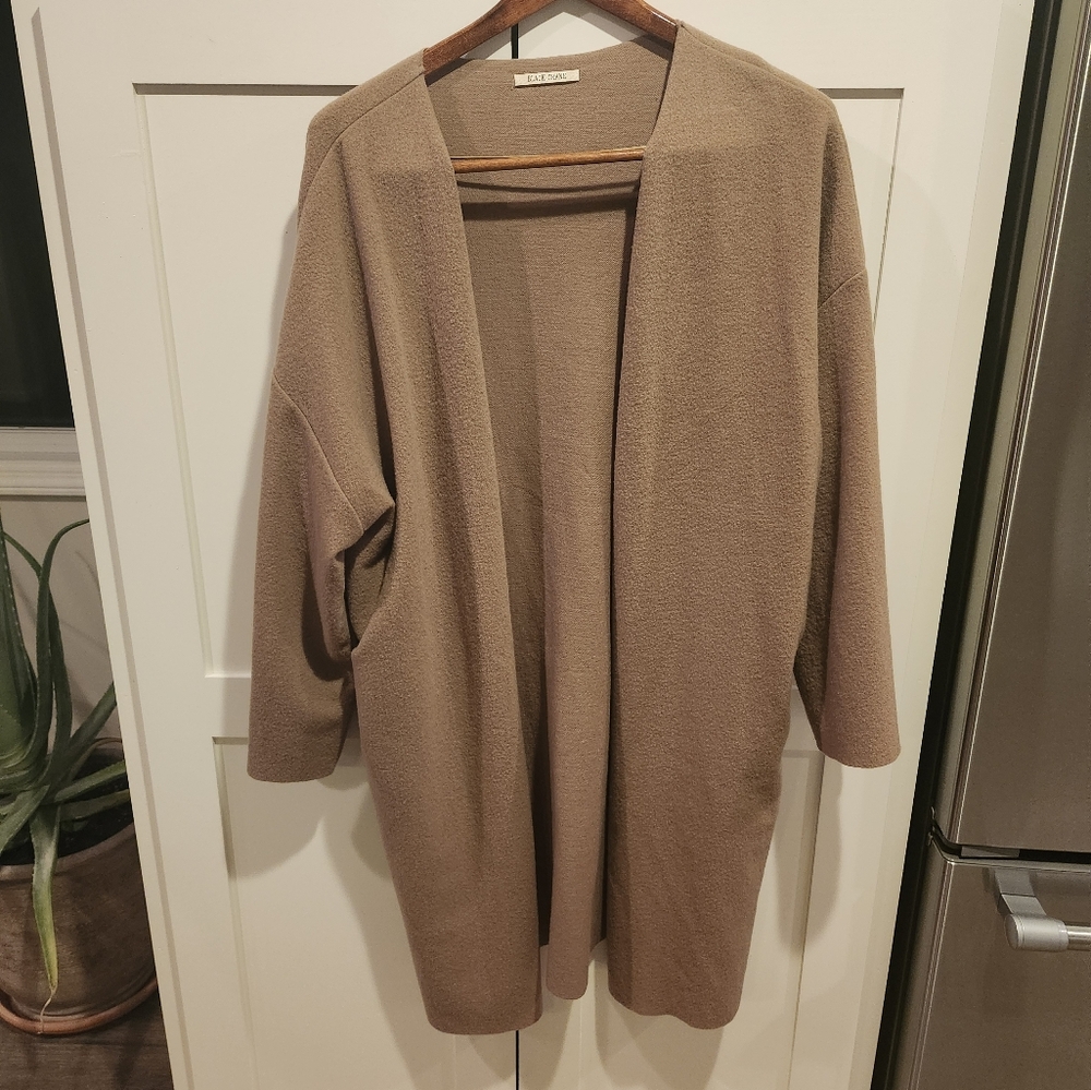 Black Crane Camel wool kimono
